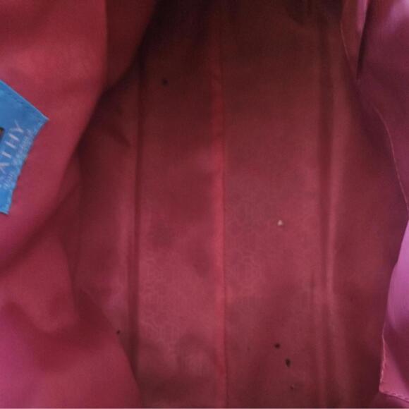 BigY2K Kathy Van Zeeland Black  Faux Leather Shoulder Bag Silver Accents 16"x13" - Picture 6 of 8